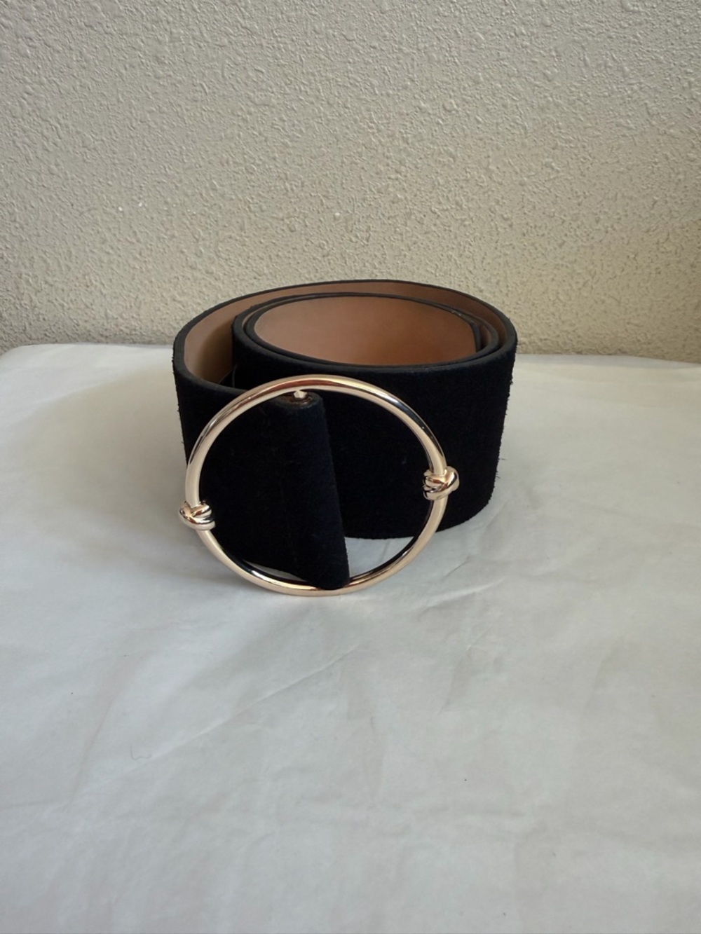 Club Monaco Wide Fashion Belt Black Buckle Accent XS/S Classic Solid Women